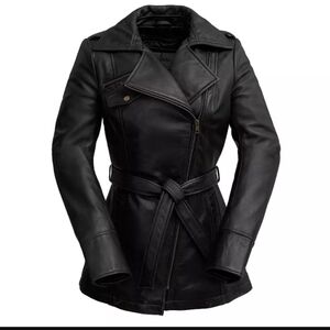 Whet Blu Leather Trench Coat